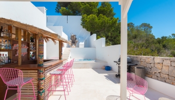 Resa Estate Ibiza for sale townhouse cala Carbo es Vedra outdoor bar .jpg